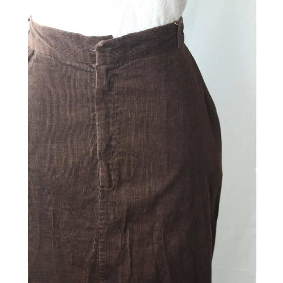 Vintage 70s Brown Corduroy Pencil Skirt - Picture 2 of 11